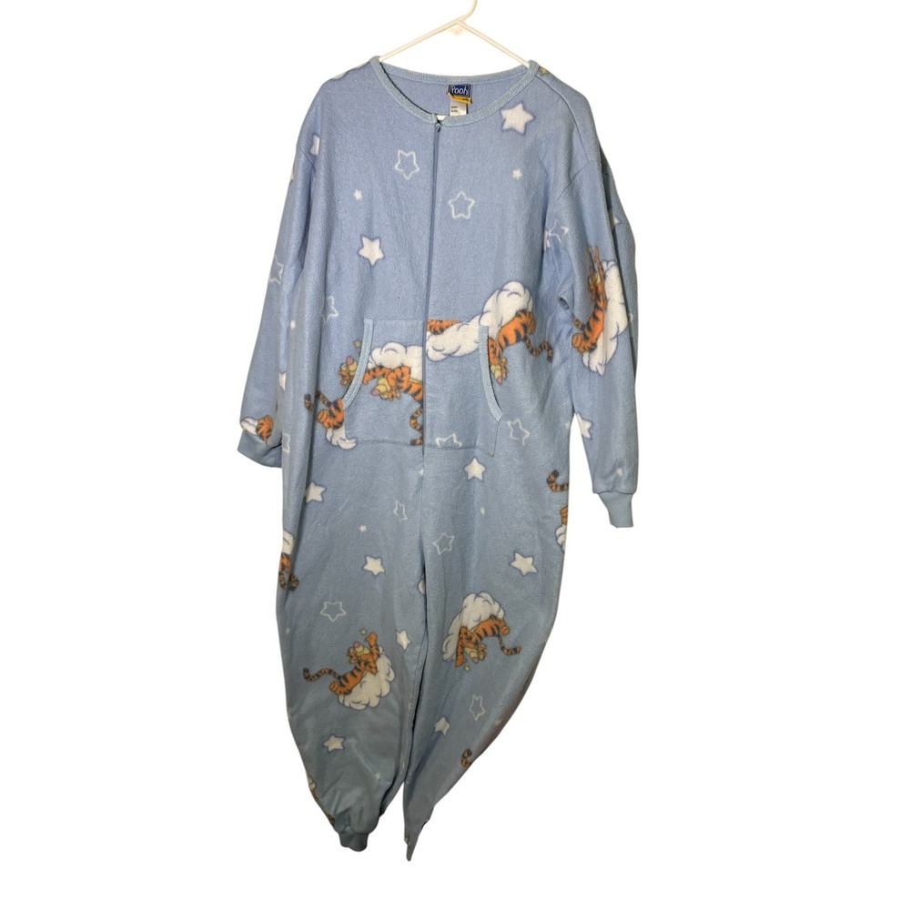 Disney Vintage Winnie The Pooh Tigger One Piece‎ Pajamas Blue XL